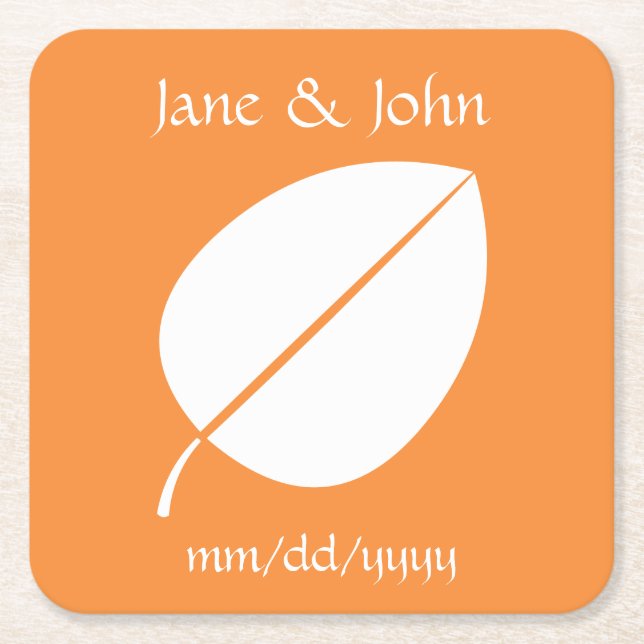 HÖST LÖV i ORANGENS PAPPRA UNDERLÄGG Papper Kvadrat (Framsidan)