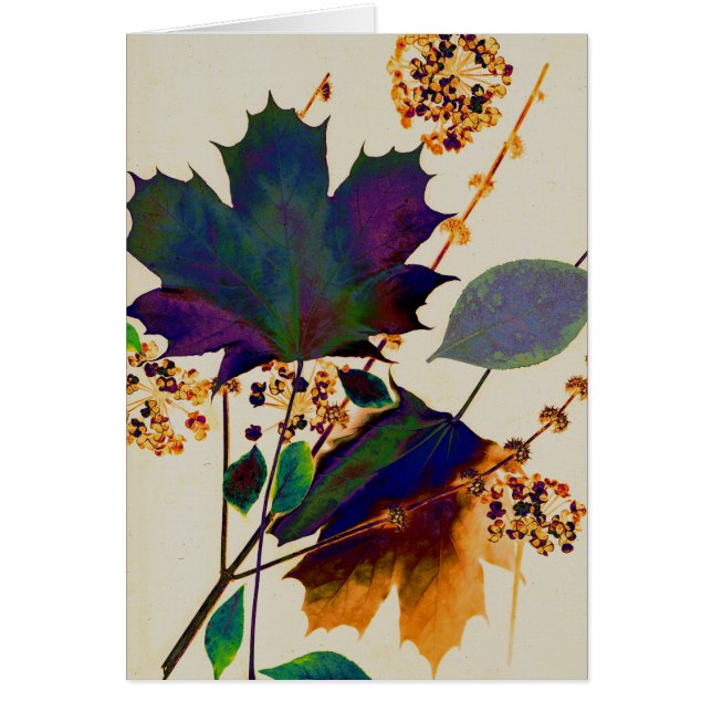 HÖST LÖV i ROYALET FÄRG Hälsningskort (Framsidan)
