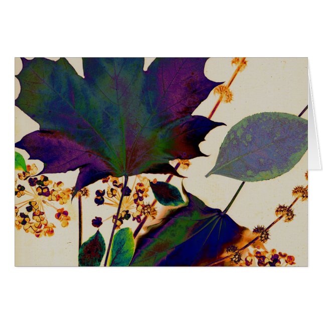 HÖST LÖV i ROYALET FÄRG Hälsningskort (Framsidan Horizontal)