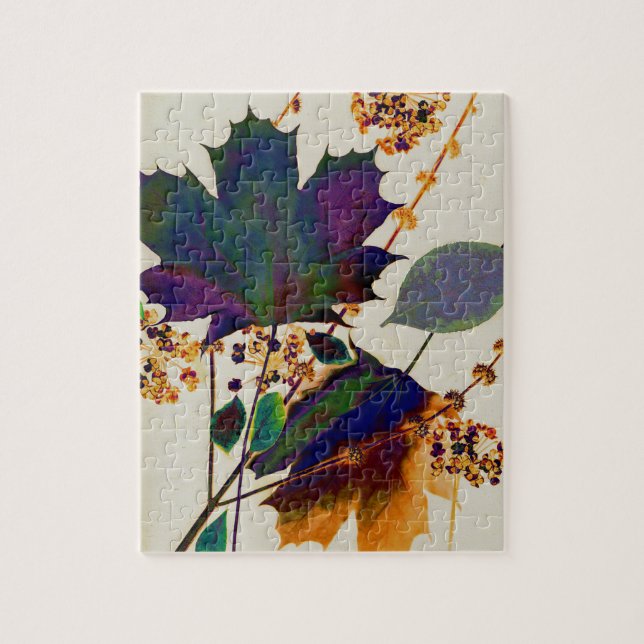HÖST LÖV i ROYALET FÄRG Pussel (Vertikal)