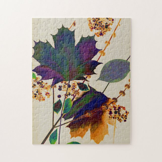 HÖST LÖV i ROYALET FÄRG Pussel (Vertikal)