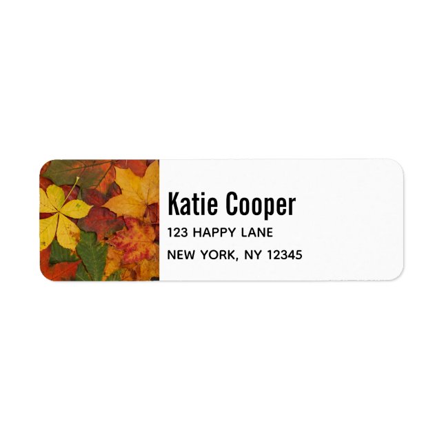 Höst löv i Rustic Färg Returadress Etikett (Framsidan)