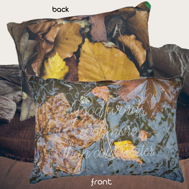 Höst löv i skogsströmmen prydnadskudde (Skapare uppladdad)