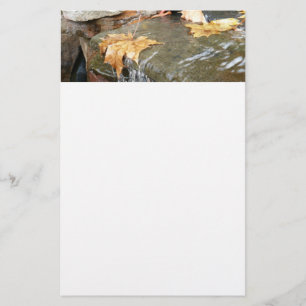 Höst löv i vattenfall II Höstfoto Brevpapper