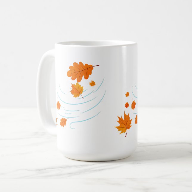Höst löv i Vinden: Elegant Design for Insp Kaffemugg (Framsida vänster)
