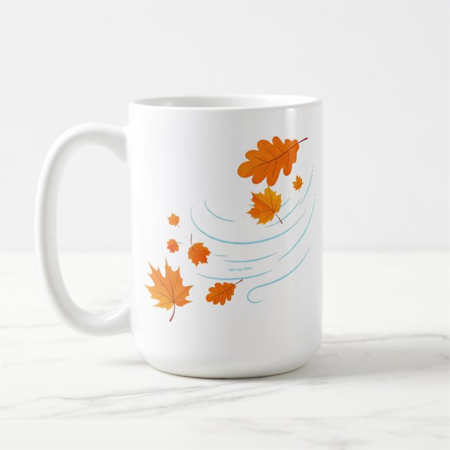 Höst löv i Vinden: Elegant Design for Insp Kaffemugg (Vänster)