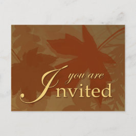 Höst löv inbjudan - vykort