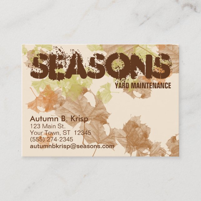 "höst löv" KNUBBIG VISITKORT (Framsida)