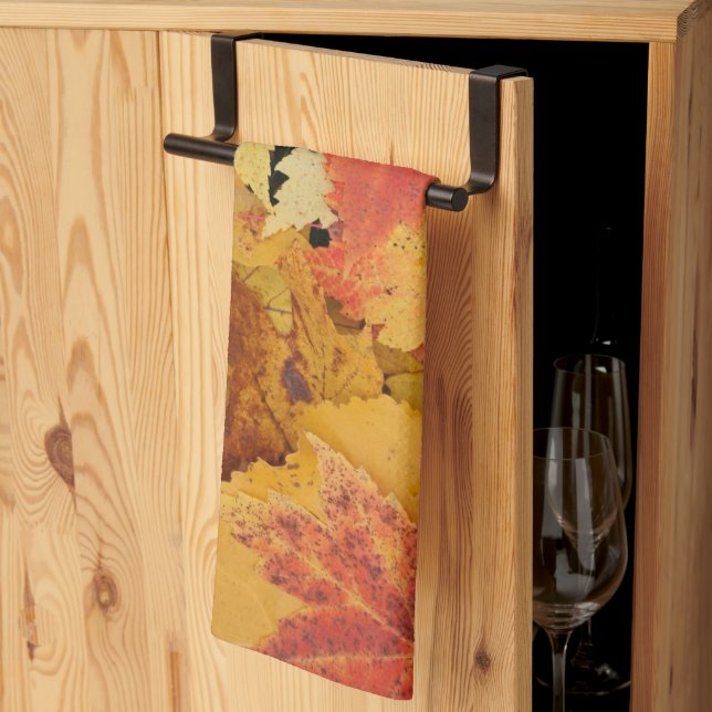 Höst löv kökshanddukar (Thirds Fold)