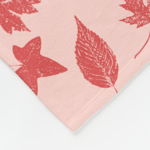 Höst löv - Korallets Rosa Fleecefilt
