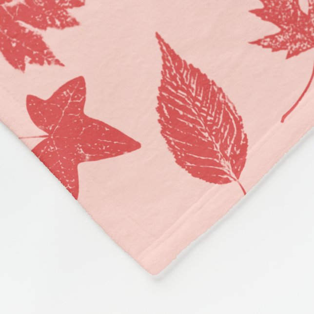 Höst löv - Korallets Rosa Fleecefilt (Hörn)