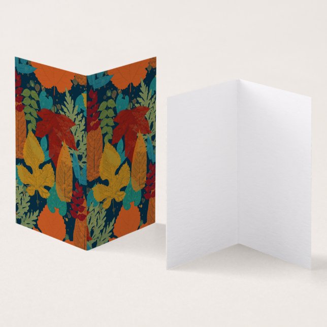 Höst löv kort (In- och utsida)