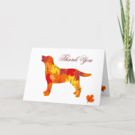 Höst löv Labrador Retriever Silhouette Tack Kort