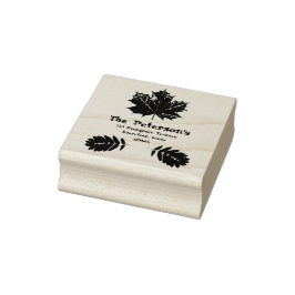 Höst löv, lägg till info, returadress frimärke stämpel