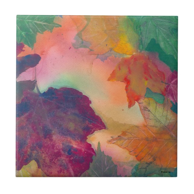 Höst löv längs kusten i New England Kakelplatta (Framsidan)