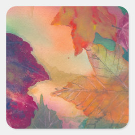 Höst löv längs kusten på NE:s fyrkantsfästare Fyrkantigt Klistermärke