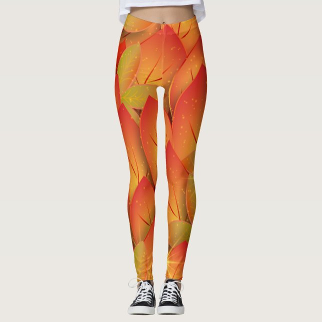 höst löv leggings (Framsida)