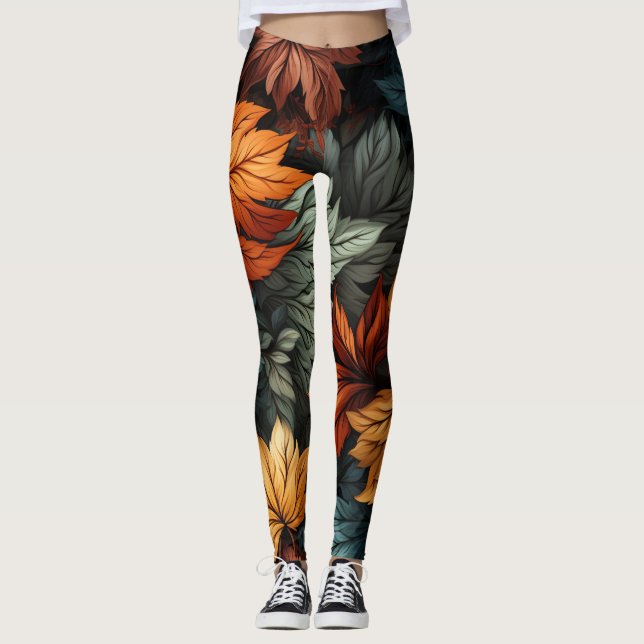 Höst löv leggings (Framsida)
