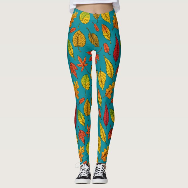 Höst löv leggings (Framsida)