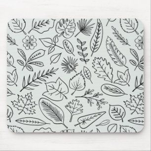 höst löv Line Art Mönster - Cute Minimum Simal Musmatta