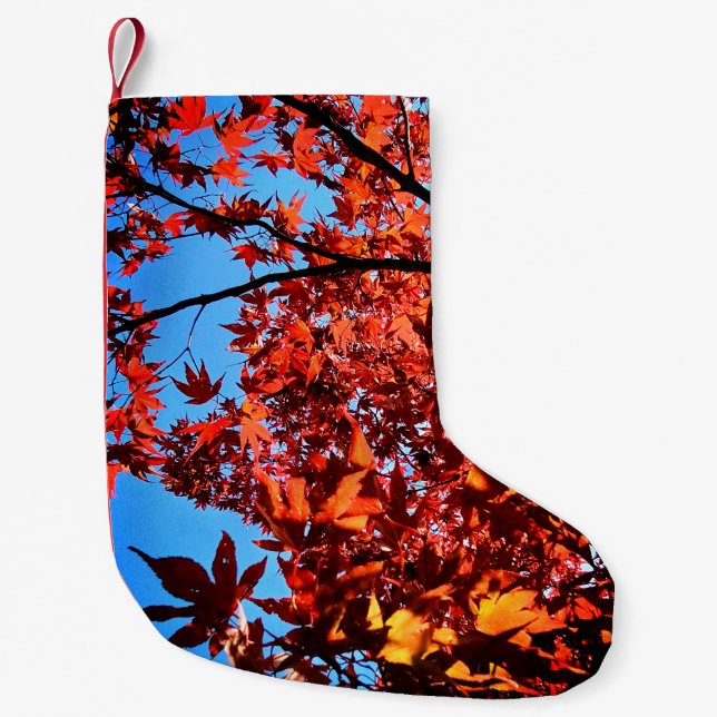 Höst löv liten julstrumpa (Framsidan)
