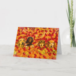 Höst löv & Little Doxies Card Kort