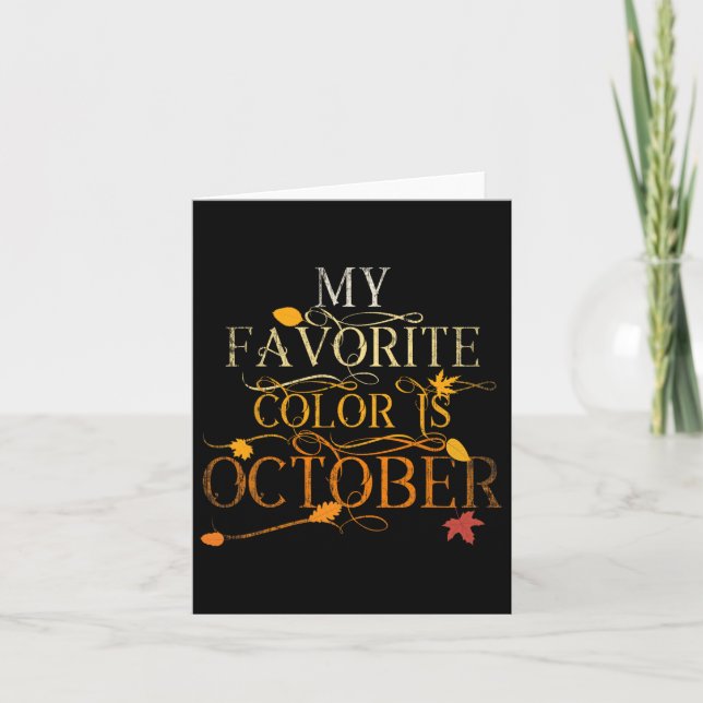 Höst löv lövverk okt Min favoritfärg är oktober Kort (Framsida)