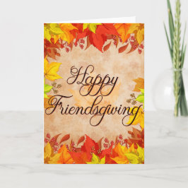Höst löv Lycklig Friendsgiving Kort