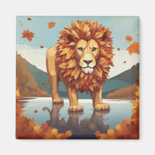 Höst löv Male Lejon Magnet