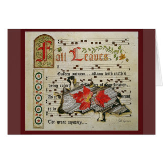 Höst löv manuskript hälsningskort