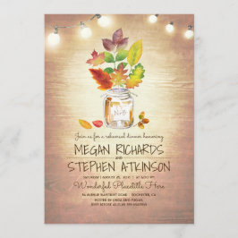 Höst löv Mason Burk Rustic Rehearsal Dinner Inbjudningar