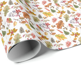 Höst löv med Acorn och Vild Berries sjölösa Presentpapper