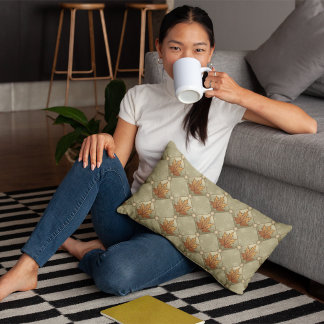 Höst löv med Stars Diamond Mönster Kudde