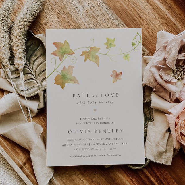 Höst löv Modern Fall Baby Shower Inbjudningar (Skapare uppladdad)