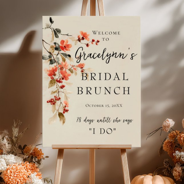 Höst löv Möhippa Brunch Välkomsthälsning Möhippa Poster (Skapare uppladdad)