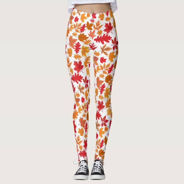 Höst löv mönster 02 nr BG Leggings (Framsida)