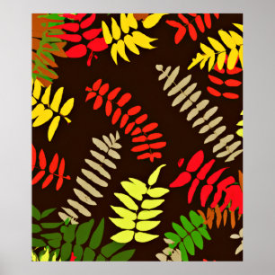 Höst löv Mönster Art Poster