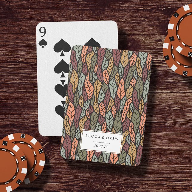 Höst löv Mönster bröllopsförmån Casinokort (Skapare uppladdad)