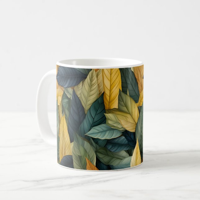 Höst löv Mönster Kaffemugg (Framsida vänster)