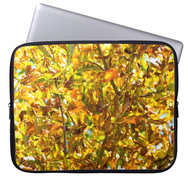 Höst löv mönster laptop fodral (Framsidan)
