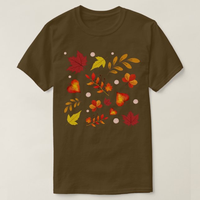 Höst löv Mönster T Shirt (Design framsida)