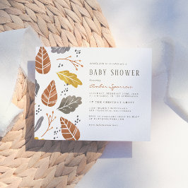 Höst löv Mustard Fall Baby Shower Inbjudan Vykort