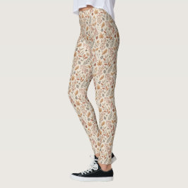 Höst löv mysigt mönstrad leggings