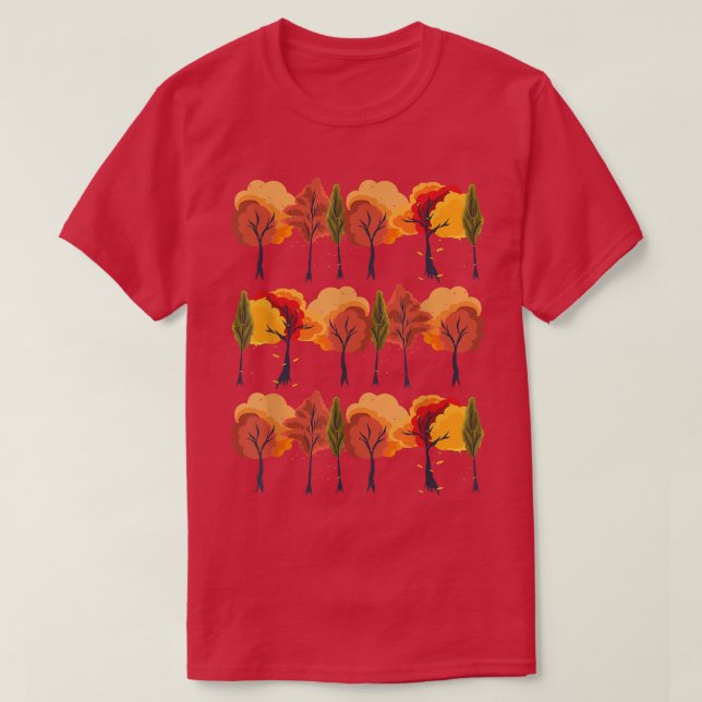 Höst löv Naturskog Botanical Tre T Shirt (Design framsida)