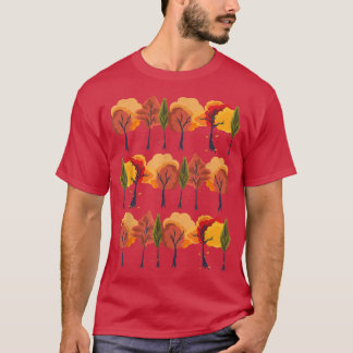 Höst löv Naturskog Botanical Tre T Shirt
