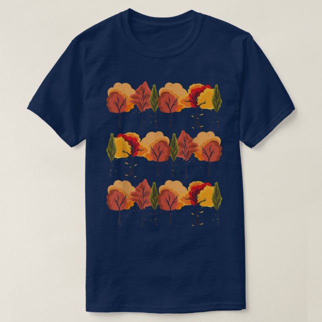 Höst löv Naturskog Botanical Tre T Shirt (Design framsida)