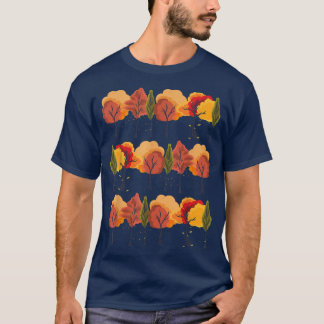 Höst löv Naturskog Botanical Tre T Shirt