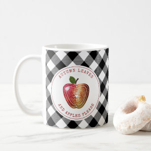 höst löv och äpplen, lägg kaffemugg