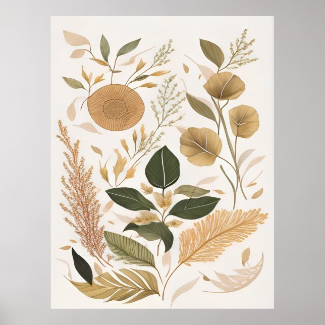 Höst löv och blomkonst poster (Framsidan)