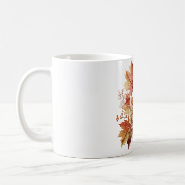 Höst löv och blommor i Fall Bouquet Art Kaffemugg (Vänster)
